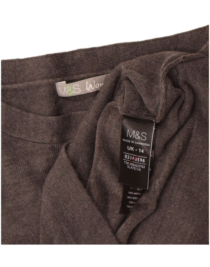 Marks & Spencer Damska sukienka sweterkowa UK 14 Średni szary akryl
