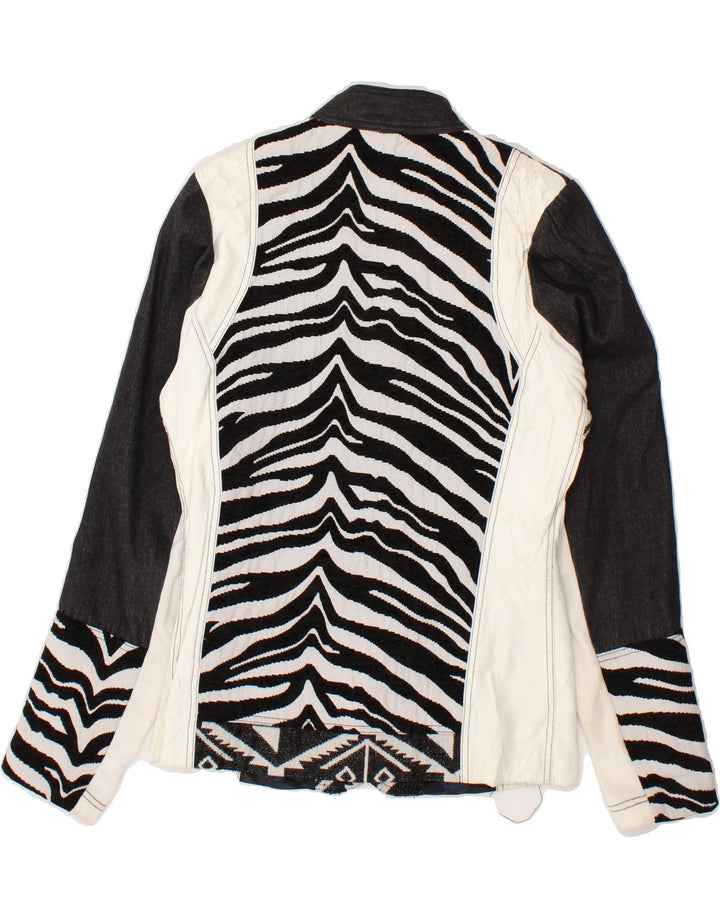 DESIGUAL Womens Bomber Jacket EU 40 Medium Black Colourblock Polyester Vintage Desigual and Second-Hand Desigual from Messina Hembry 