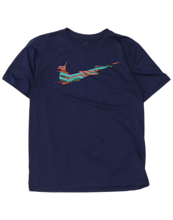 Męski T-shirt Nike Dri Fit z grafiką, duży, granatowy