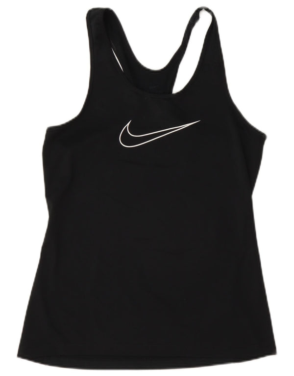 Damska kamizelka z grafiką Nike Dri Fit Top UK 10, mała, czarna, poliester