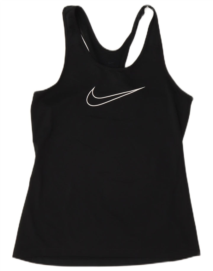 Damska kamizelka z grafiką Nike Dri Fit Top UK 10, mała, czarna, poliester