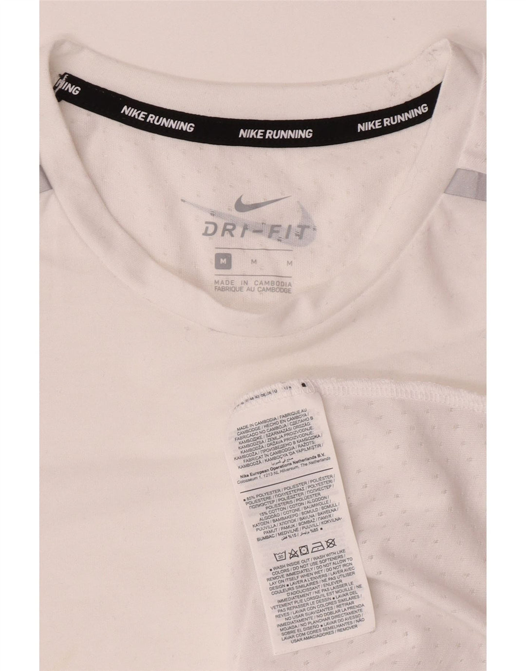 Męski T-shirt Nike Dri Fit z grafiką, średni biały poliester