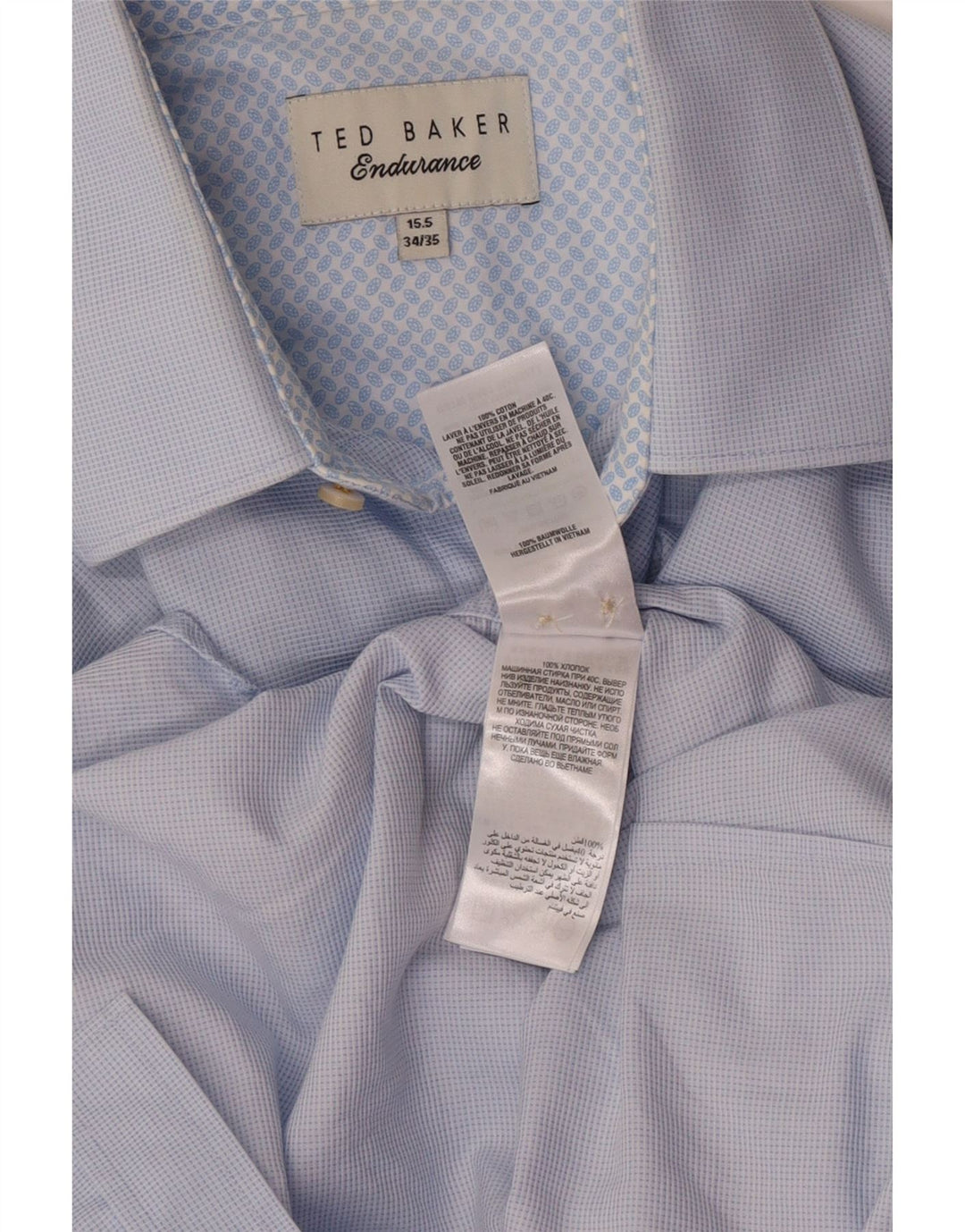 Koszula męska Ted Baker, rozmiar 15, 1/2, średnia niebieska, bawełniana