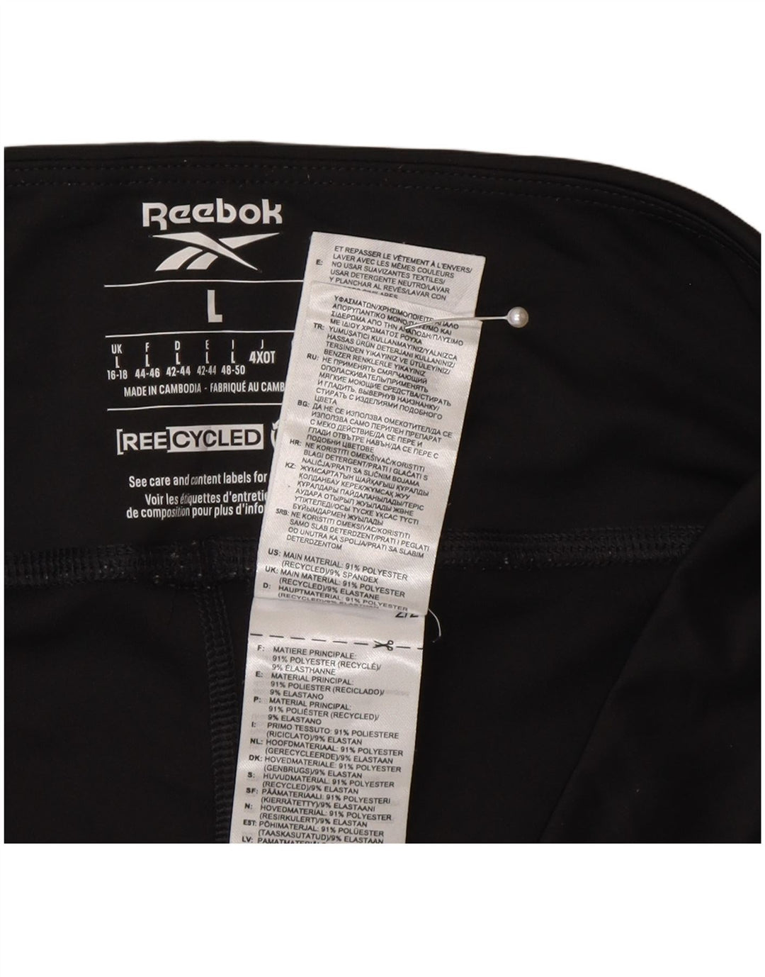 Damskie legginsy Reebok Capri UK 16/18, duże, szare, poliester
