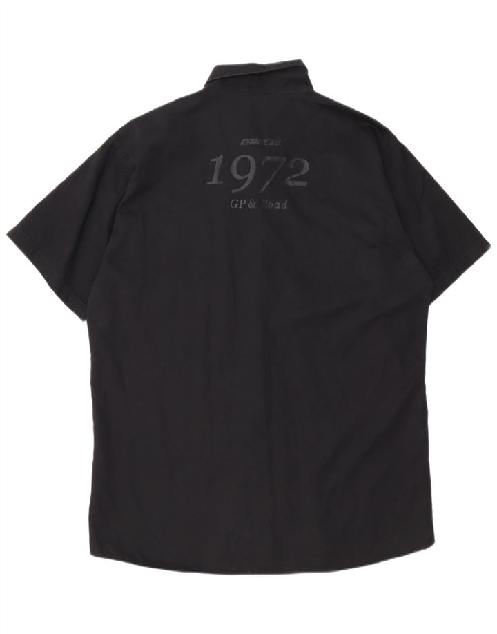 Męska graficzna koszula z krótkim rękawem Dainese, duża, czarna, bawełniana