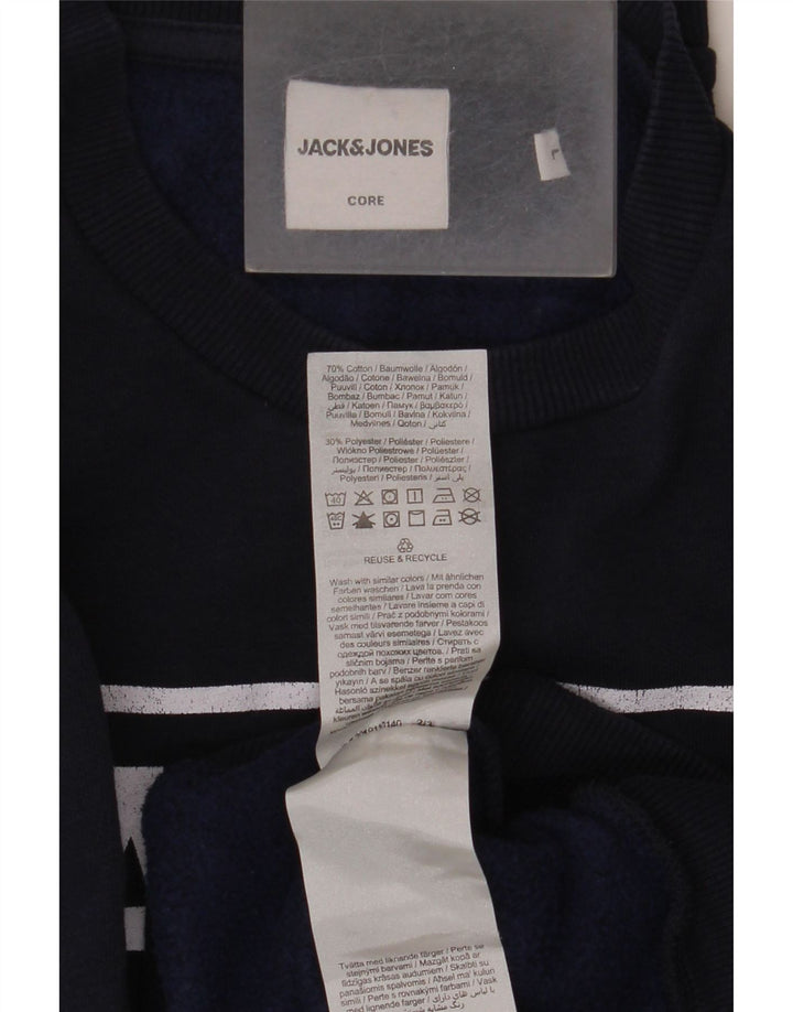 Męska bluza z grafiką Jack & Jones, duża, granatowa, bawełniana