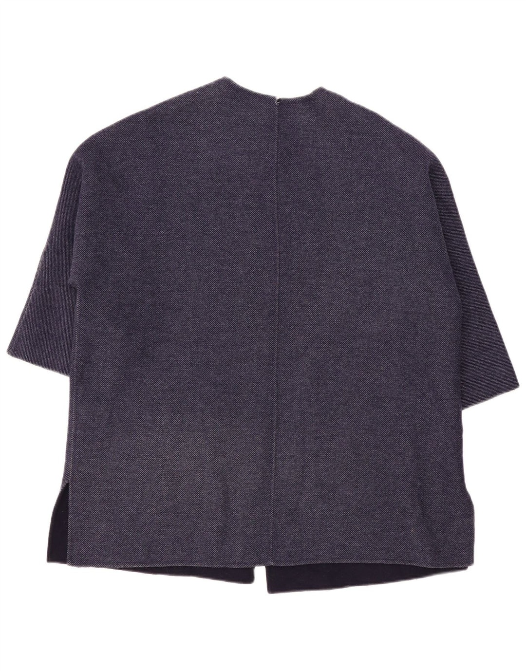 Damski płaszcz oversize z rękawem 3/4 ZARA UK 10, mały, granatowy, wełniany