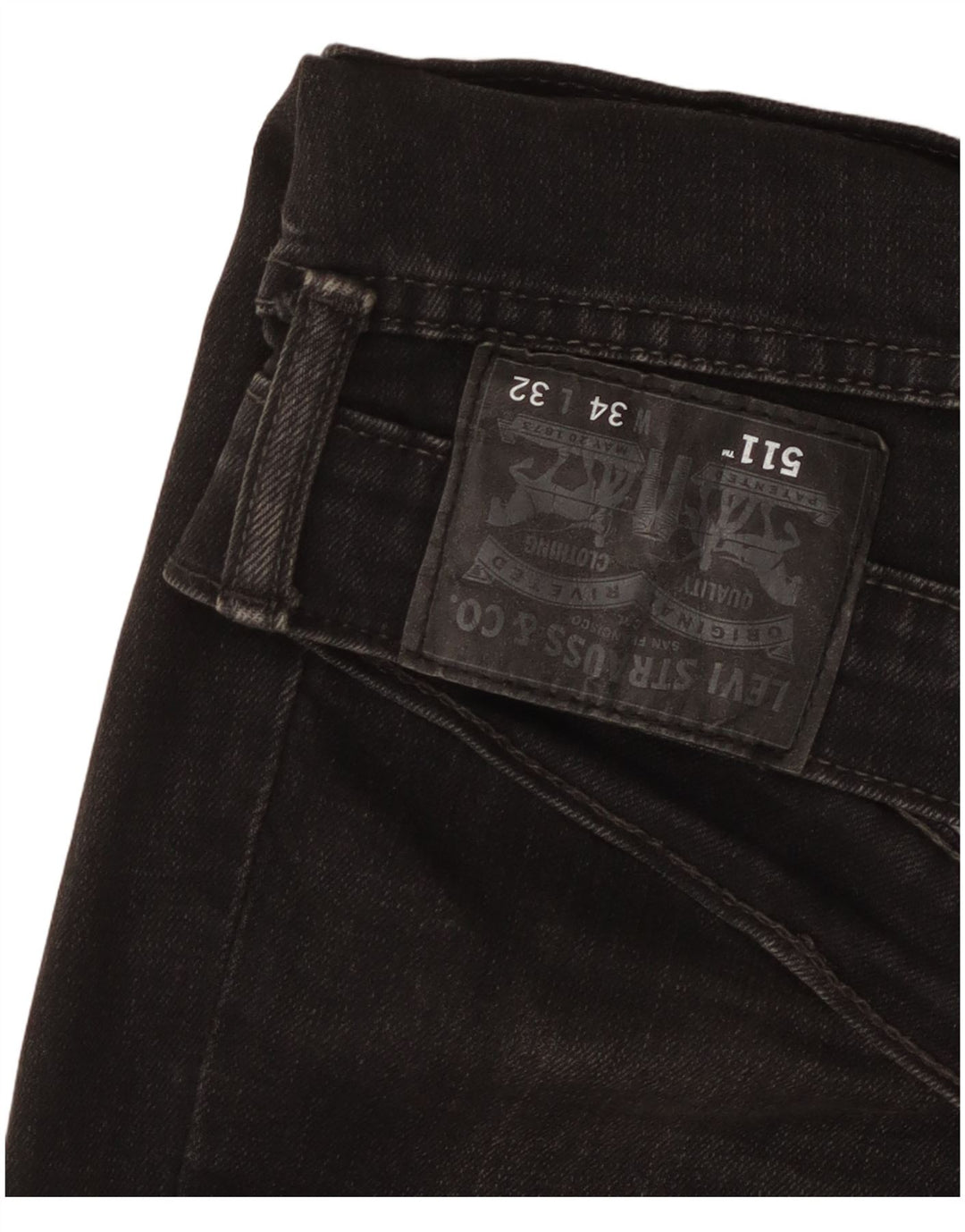 Męskie jeansy Levi's 511 Slim W34 L32 Czarna bawełna