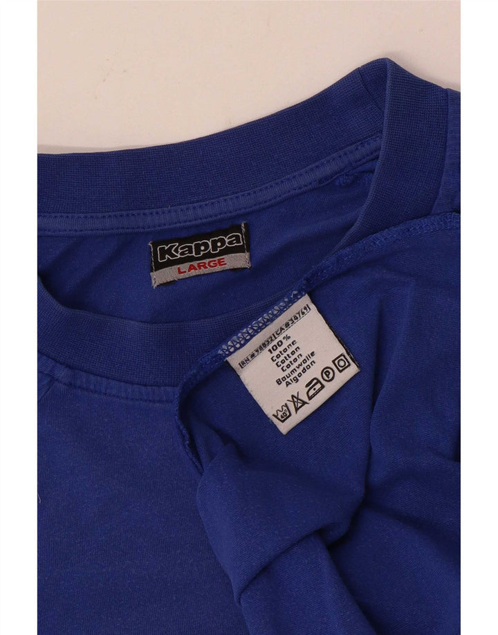 Męski T-shirt Kappa, duży, niebieski, bawełniany