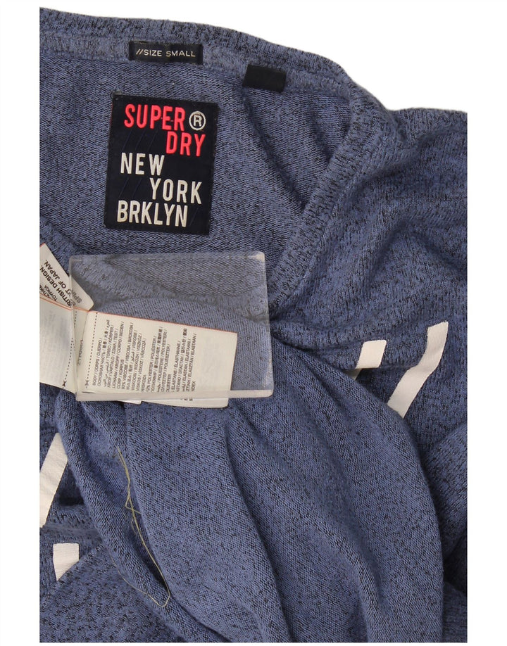 Damski sweter z grafiką Superdry UK 10, mały, niebieski nakrapiany