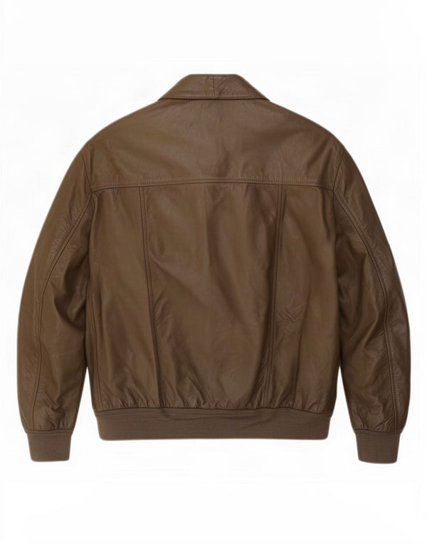 Męska skórzana kurtka bomber w stylu vintage, UK 42 XL Khaki