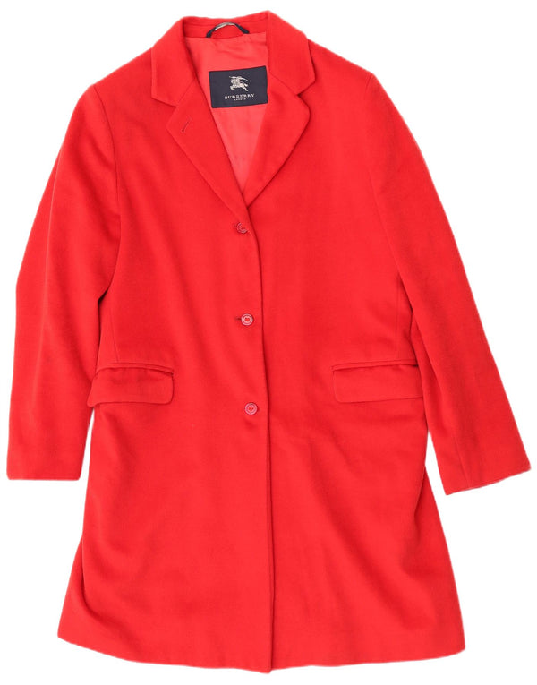 Płaszcz damski Burberry UK 14, duży, czerwony, wełniany, klasyczny