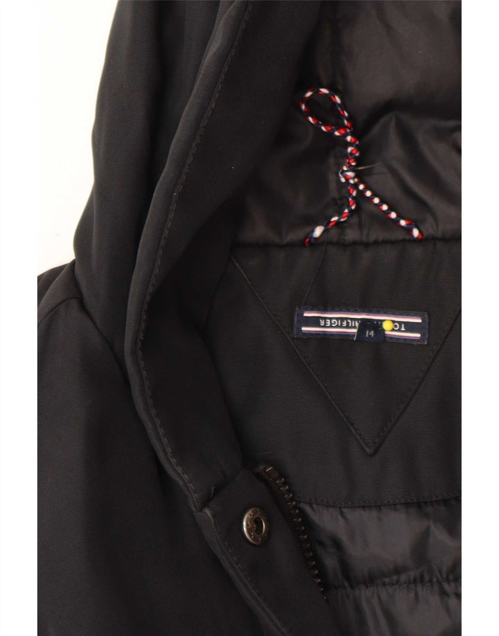 Dziewczęca kurtka parka z kapturem Tommy Hilfiger 13-14 lat, czarna, poliester