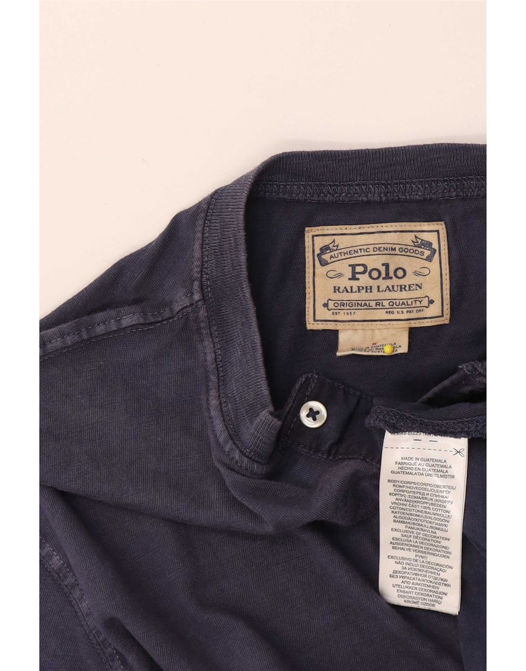 Koszulka męska Polo Ralph Lauren z długim rękawem, średnia, granatowa, bawełniana