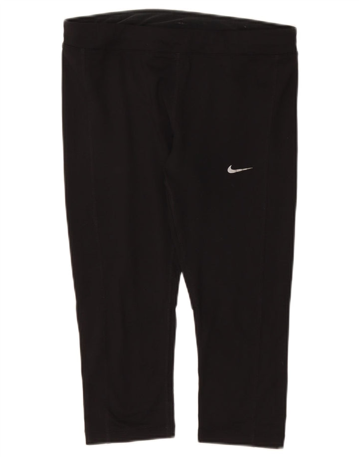 Damskie legginsy NIKE Dri Fit Capri UK 12, średni czarny poliester
