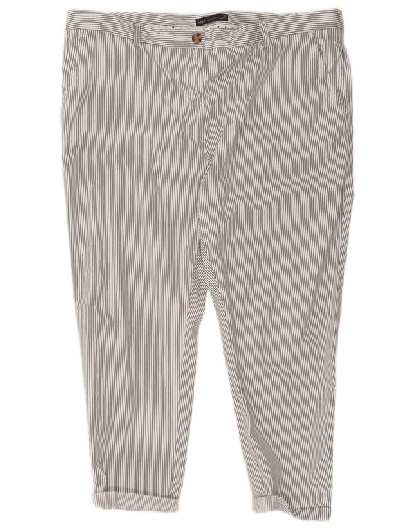 Spodnie damskie Marks & Spencer UK 20 2XL W41 L26 Białe paski