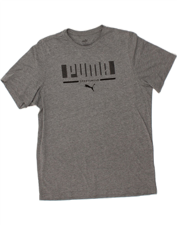PUMA Mens Graphic T-Shirt Top Large Grey Vintage Puma and Second-Hand Puma from Messina Hembry 