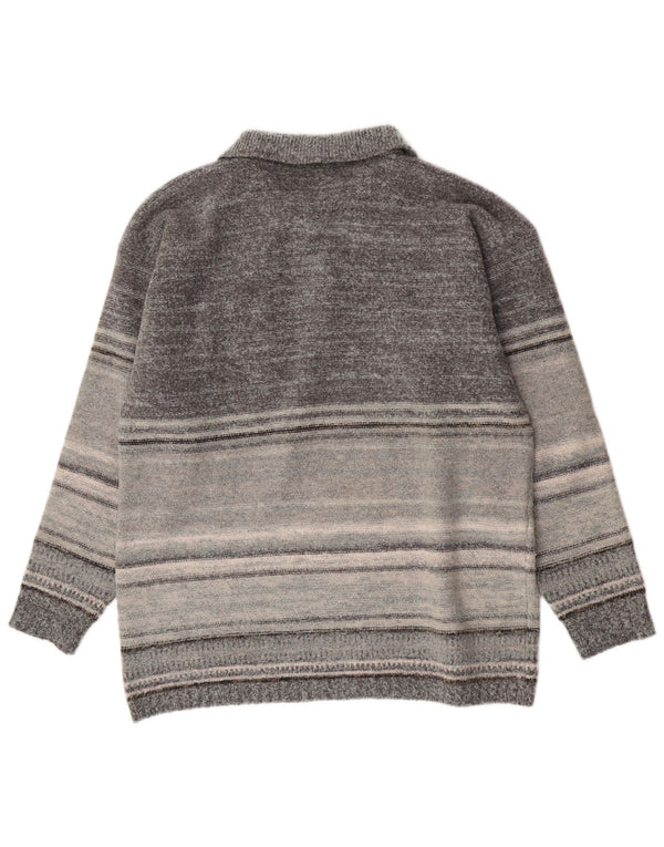 Męski sweter Kappa Polo XL, szary, wełniany w paski