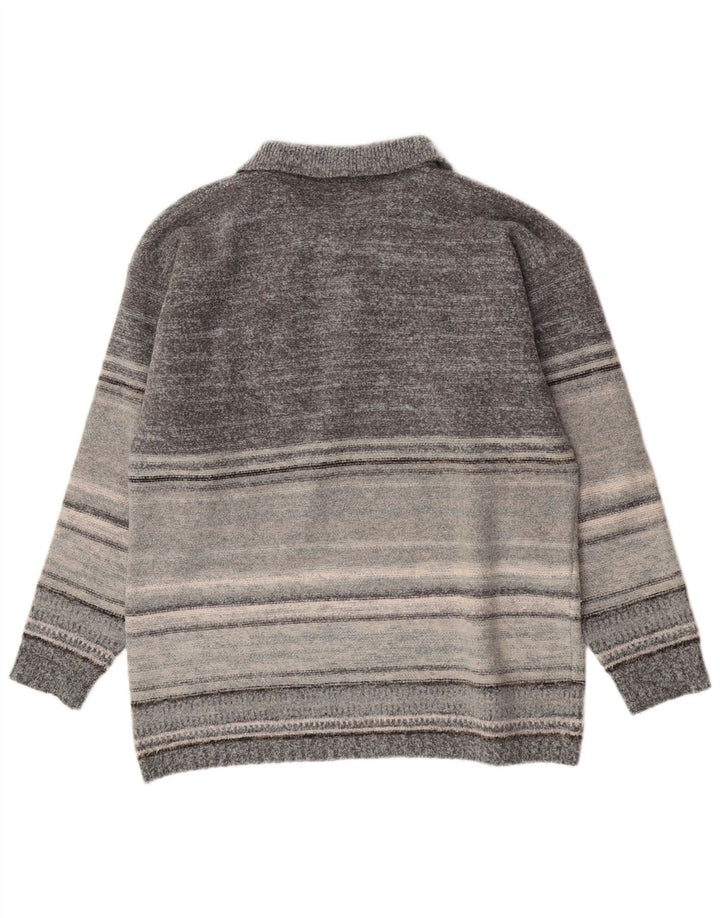 Męski sweter Kappa Polo XL, szary, wełniany w paski