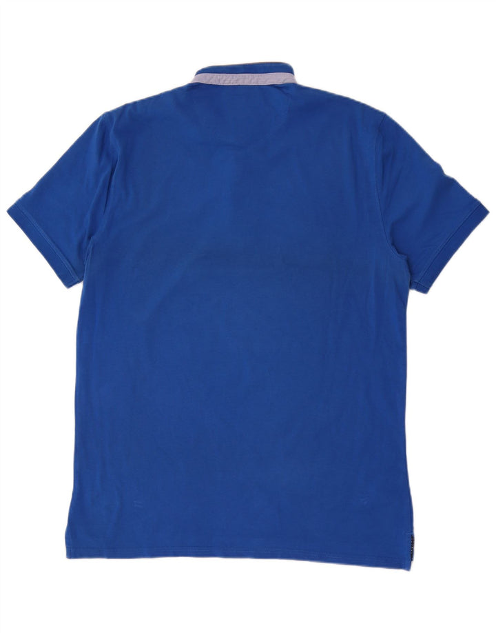 Męska koszulka polo Massimo Dutti, duża niebieska