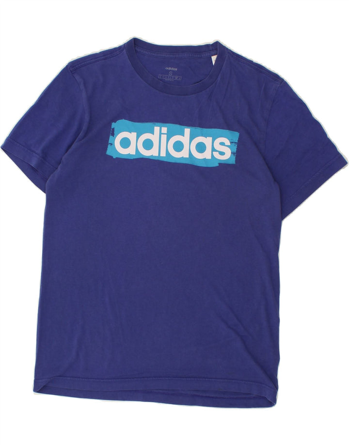ADIDAS Mens Graphic T-Shirt Top Small Blue Cotton Vintage Adidas and Second-Hand Adidas from Messina Hembry 