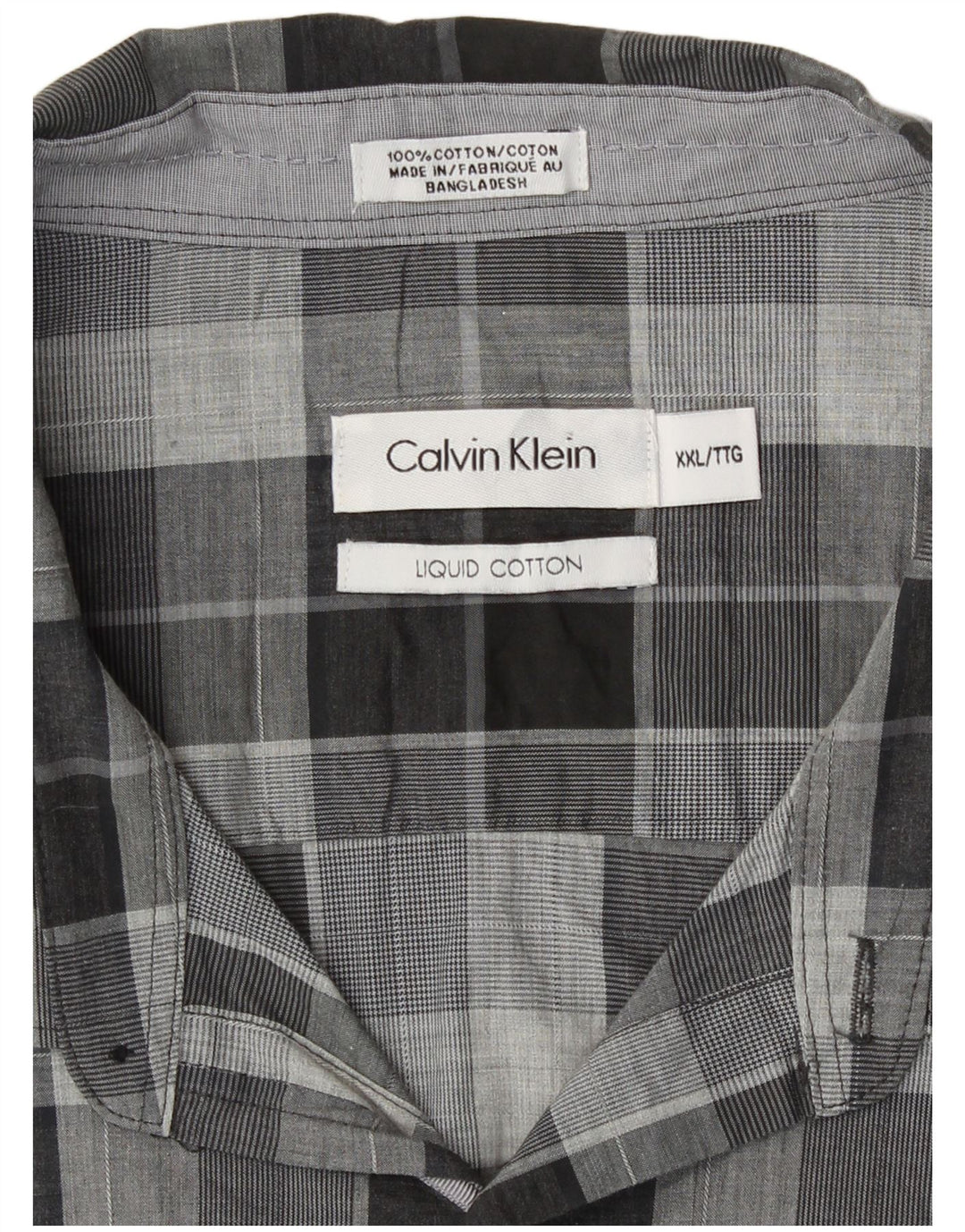 Koszula męska Calvin Klein 2XL, bawełniana szara krata