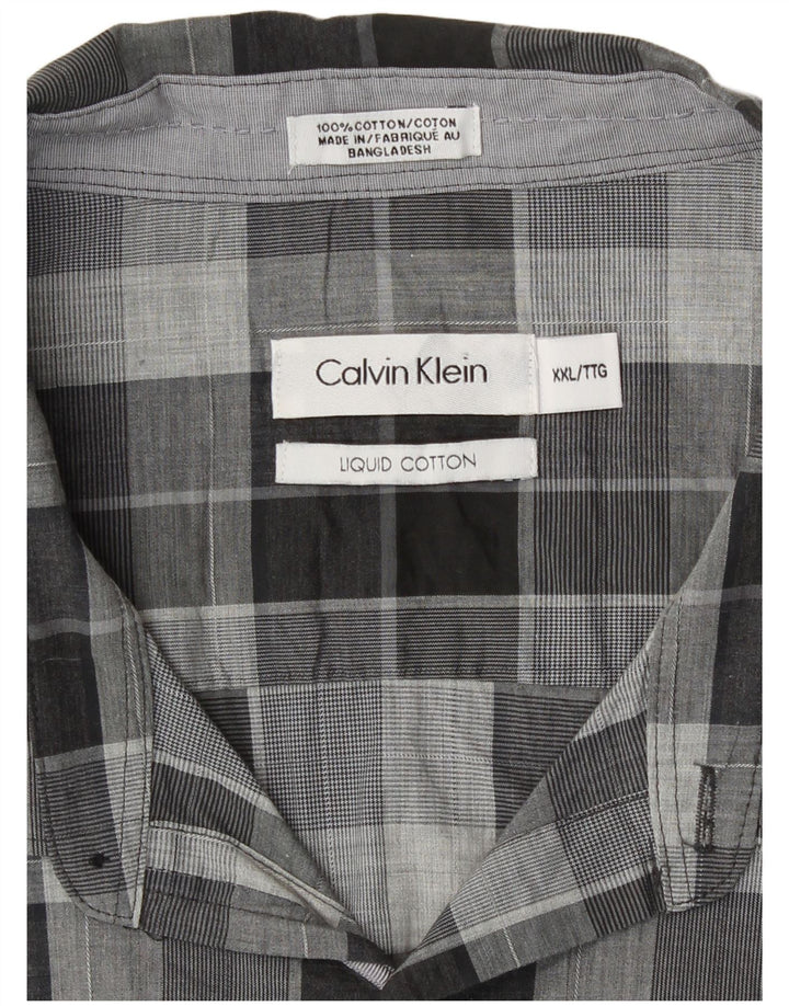 Koszula męska Calvin Klein 2XL, bawełniana szara krata