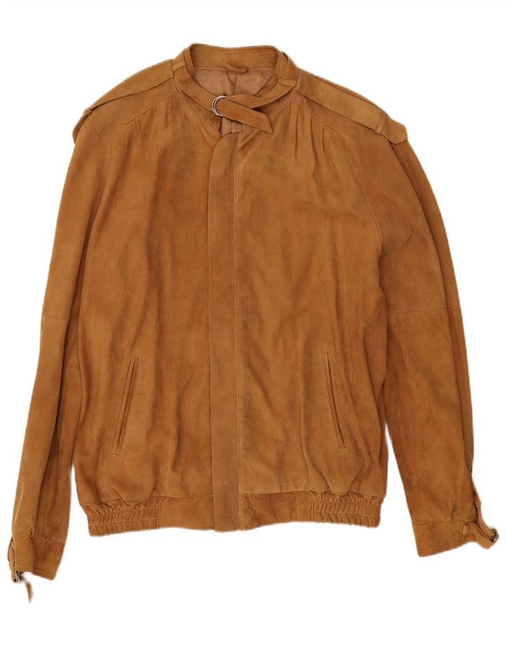 Vintage męska zamszowa kurtka IT 52 XL beżowa skóra