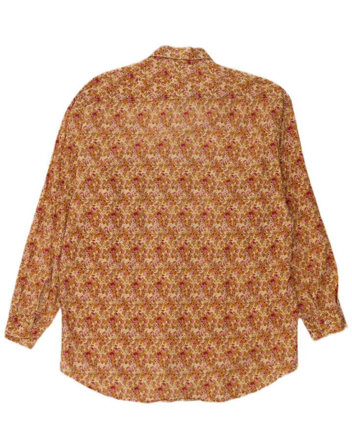 Koszula męska w stylu vintage, średnio zielona w kwiaty
