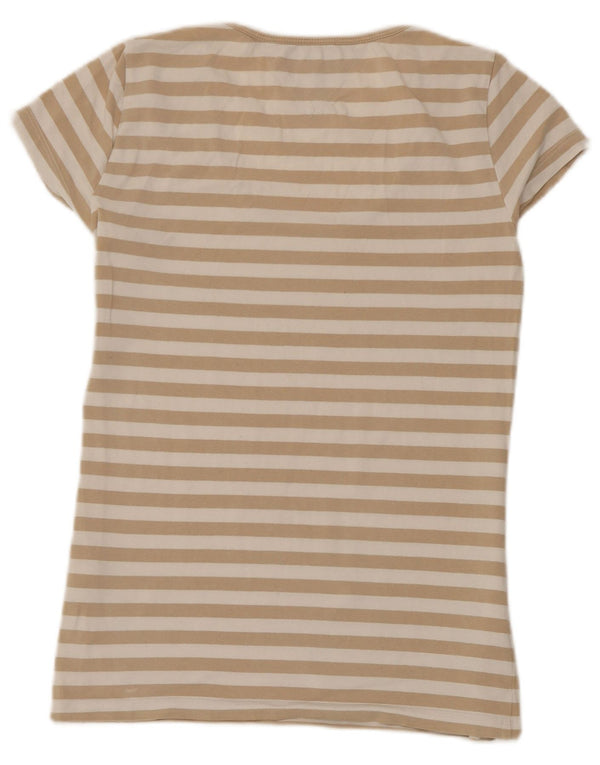 T-shirt damski Tommy Hilfiger Top UK 12 Średni beżowy, bawełniany w paski