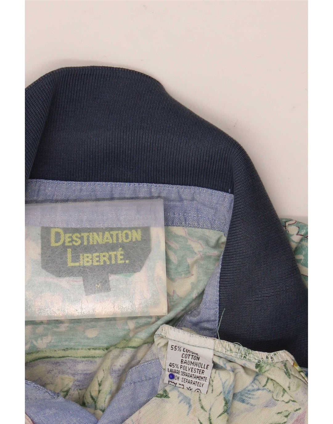 Męska koszulka polo w stylu vintage, średnia zielona bawełna w kwiaty
