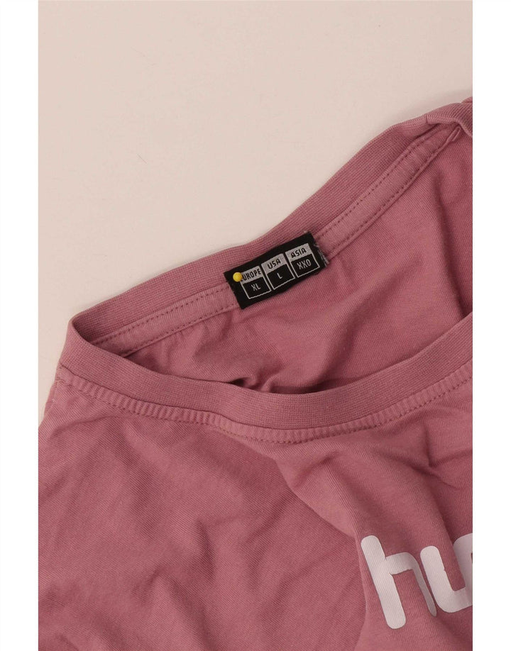 Męski T-shirt z grafiką Hummel, duży, różowy