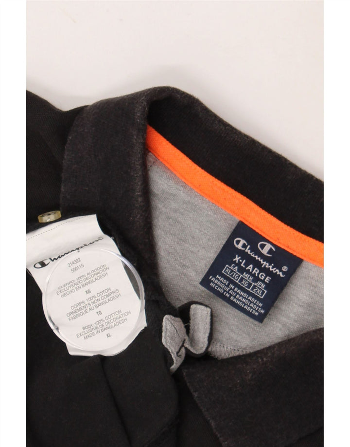 Męska koszulka polo CHAMPION XL, czarna, bawełniana