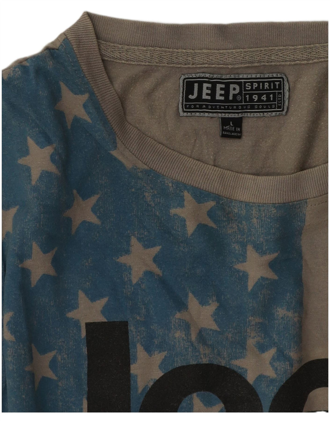 Męski T-shirt z grafiką Jeep USA, duży, szary