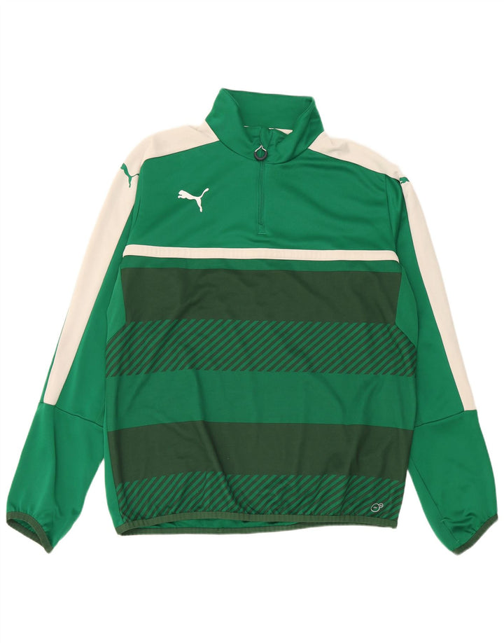 Męski dres Puma z zamkiem błyskawicznym i topem XL, zielony, z blokami kolorów, poliester