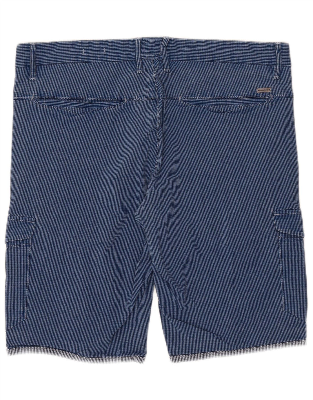 Męskie spodenki cargo Hugo Boss EU 48 Medium W34, niebieska bawełniana kratka