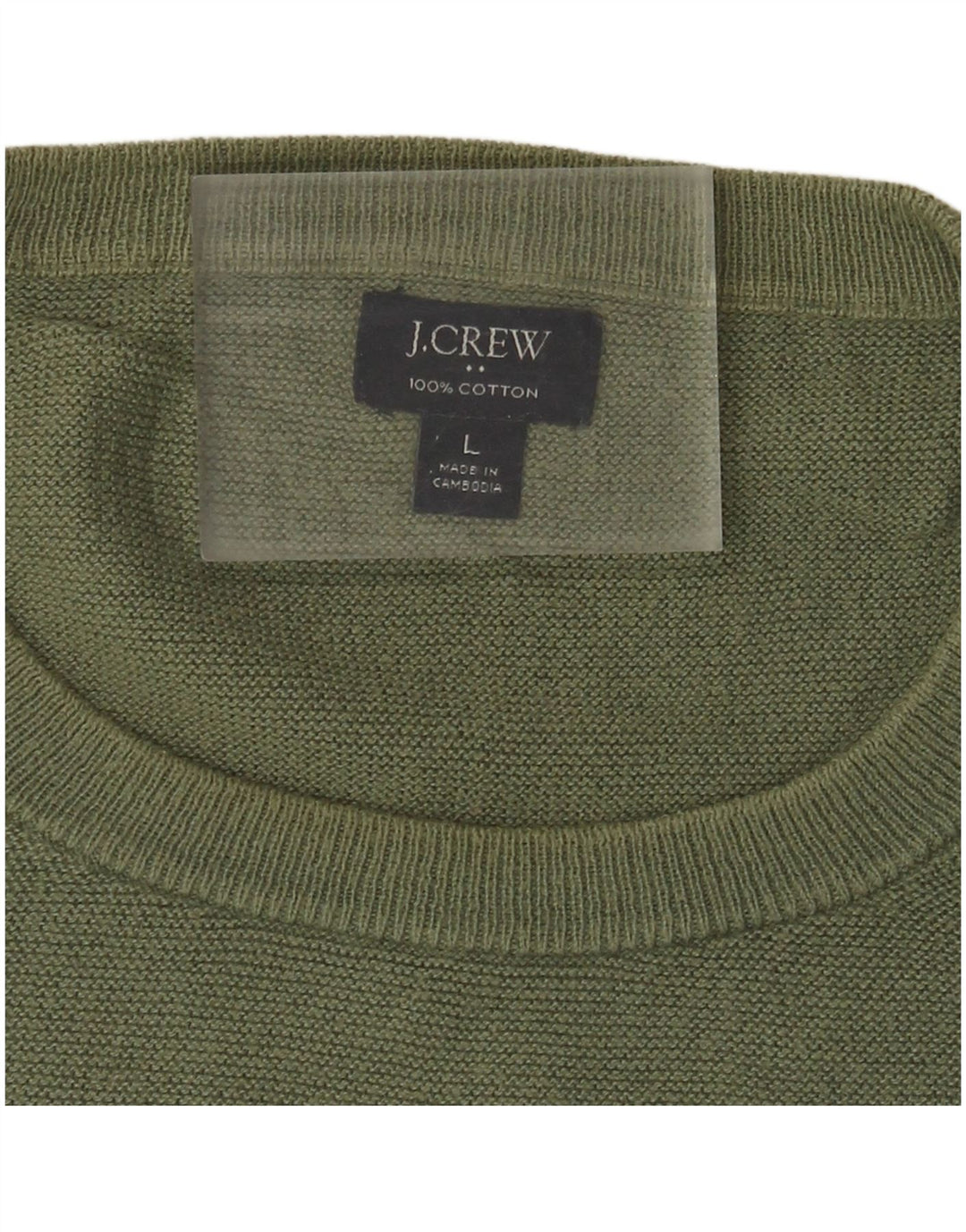 J. Crew Męski sweter z okrągłym dekoltem, duży, zielony, bawełniany
