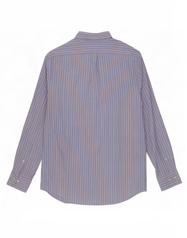 Chaps Mens Classic Fit Shirt Size 16 1/2 Large Blue Striped Cotton