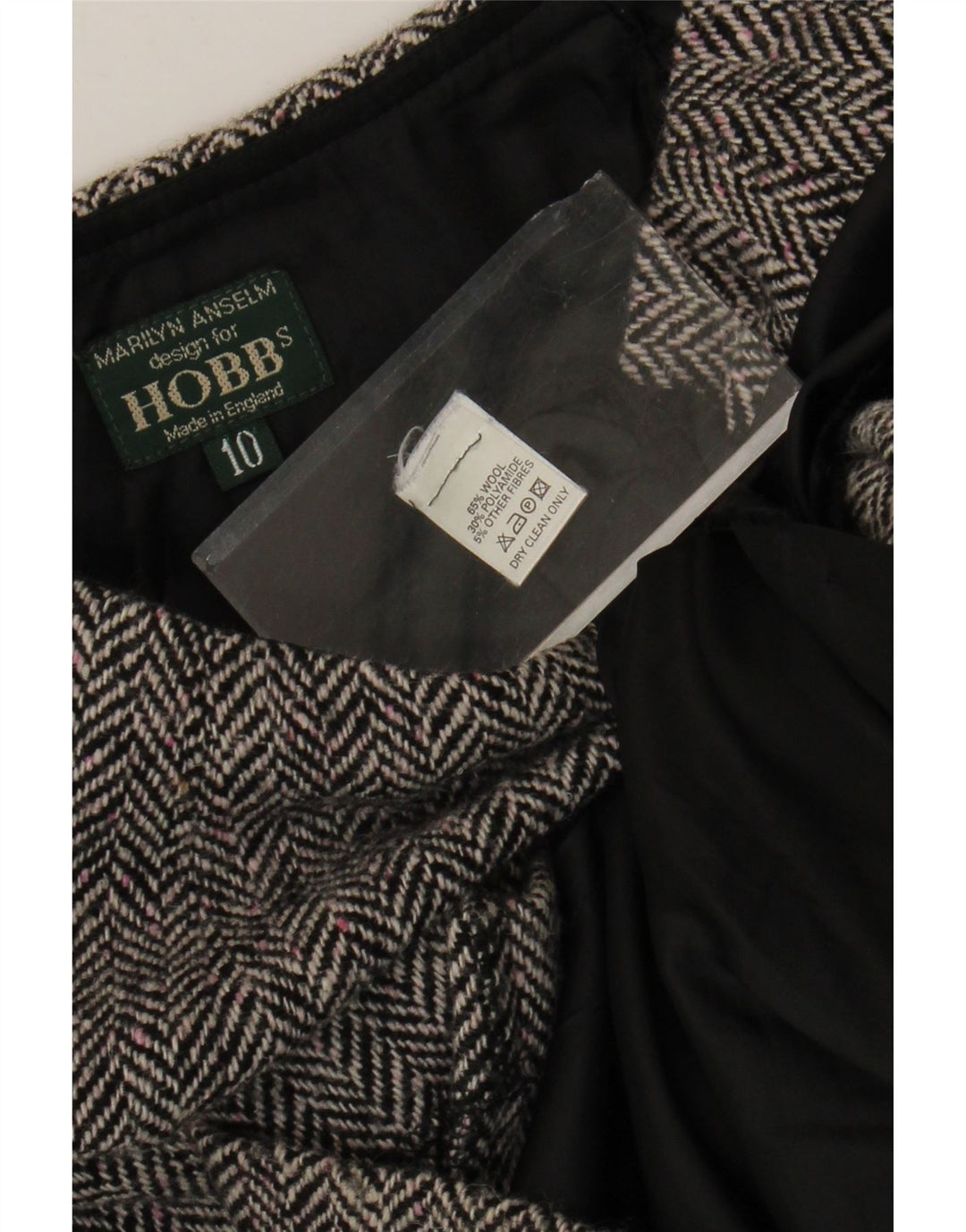 Spódnica damska Peplum Hobbs UK 10 Small W26 Szara wełna w jodełkę