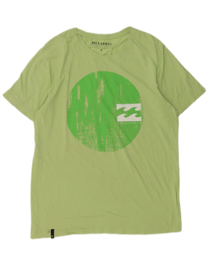 Męski T-shirt z grafiką Billabong, duży, zielony, bawełniany