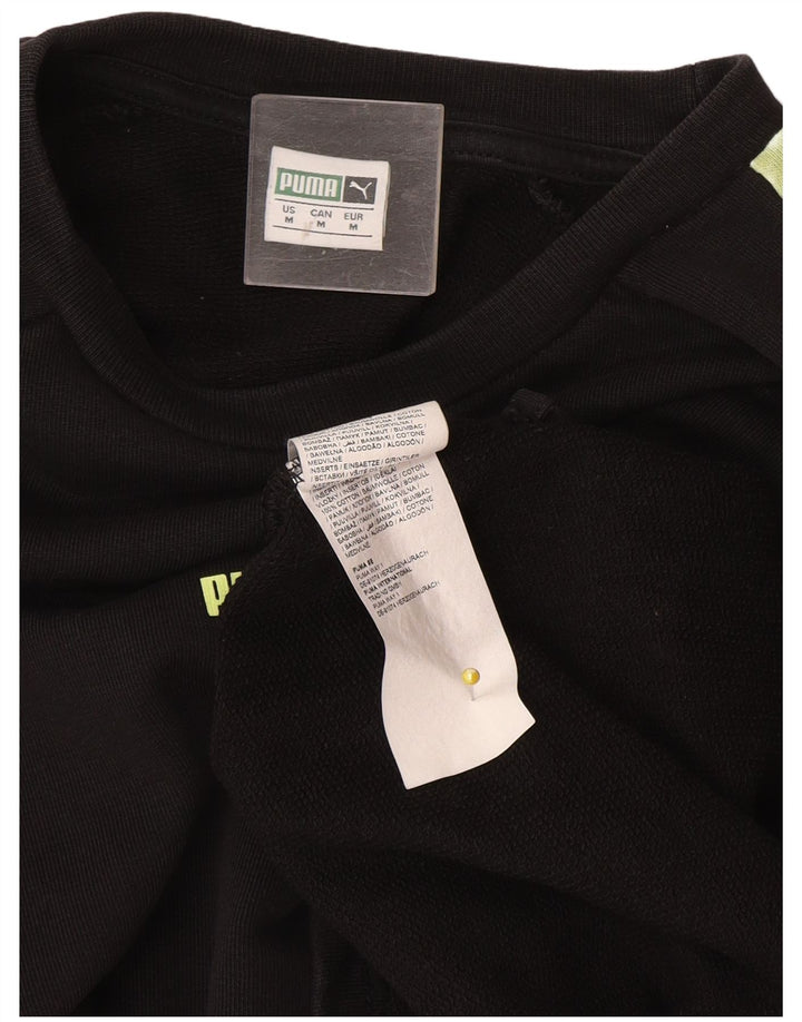 Damska bluza Puma Jumper UK 14 Średnia czarna bawełna z blokami kolorów