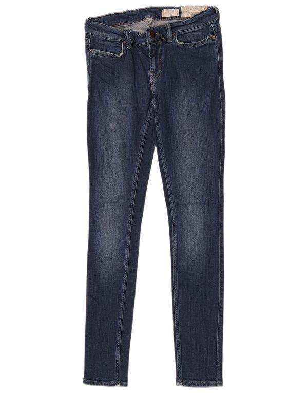 Damskie jeansy skinny All Saints Ashby z niską talią W27 L30 niebieskie