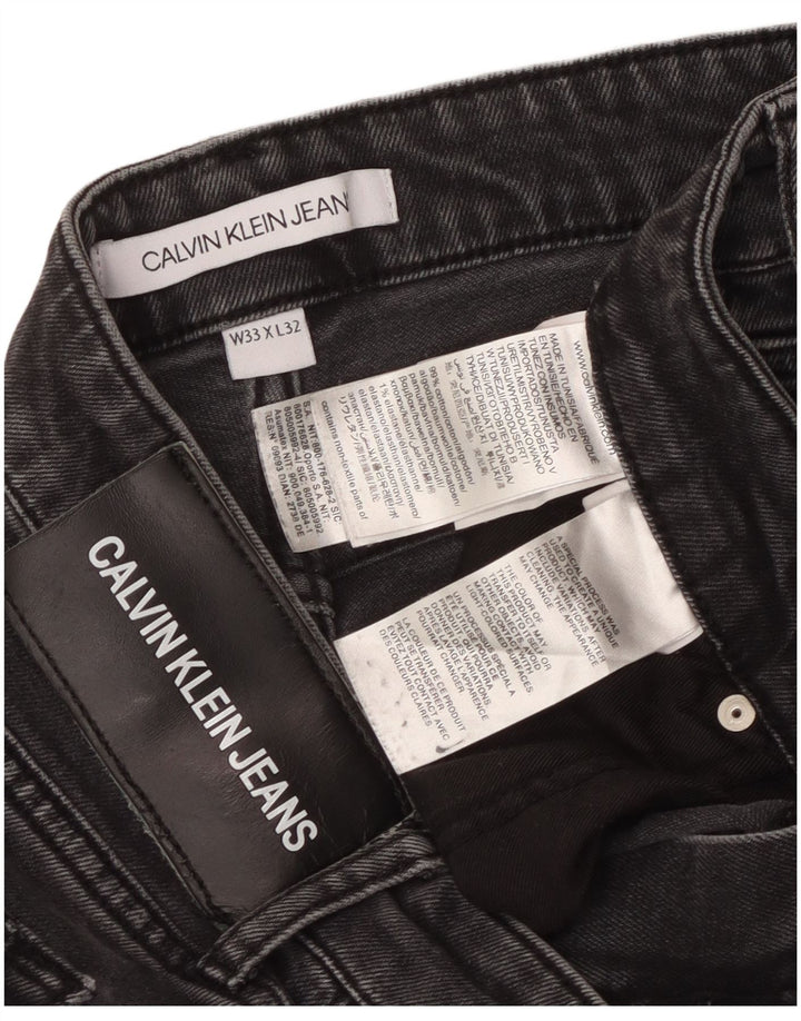 Męskie jeansy Calvin Klein Slim W33 L32 Szara bawełna