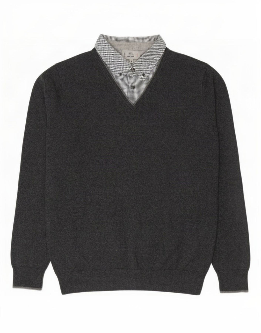 Męski sweter polo Marks & Spencer o regularnym kroju, średnioszary