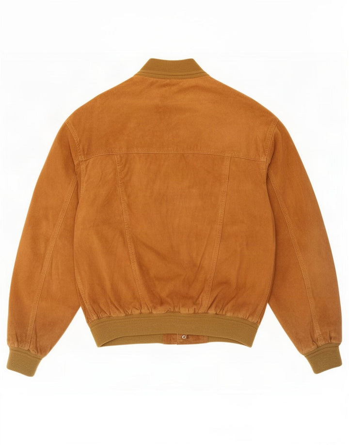 Męska zamszowa kurtka bomber w stylu vintage IT 48 Medium Beige Leather