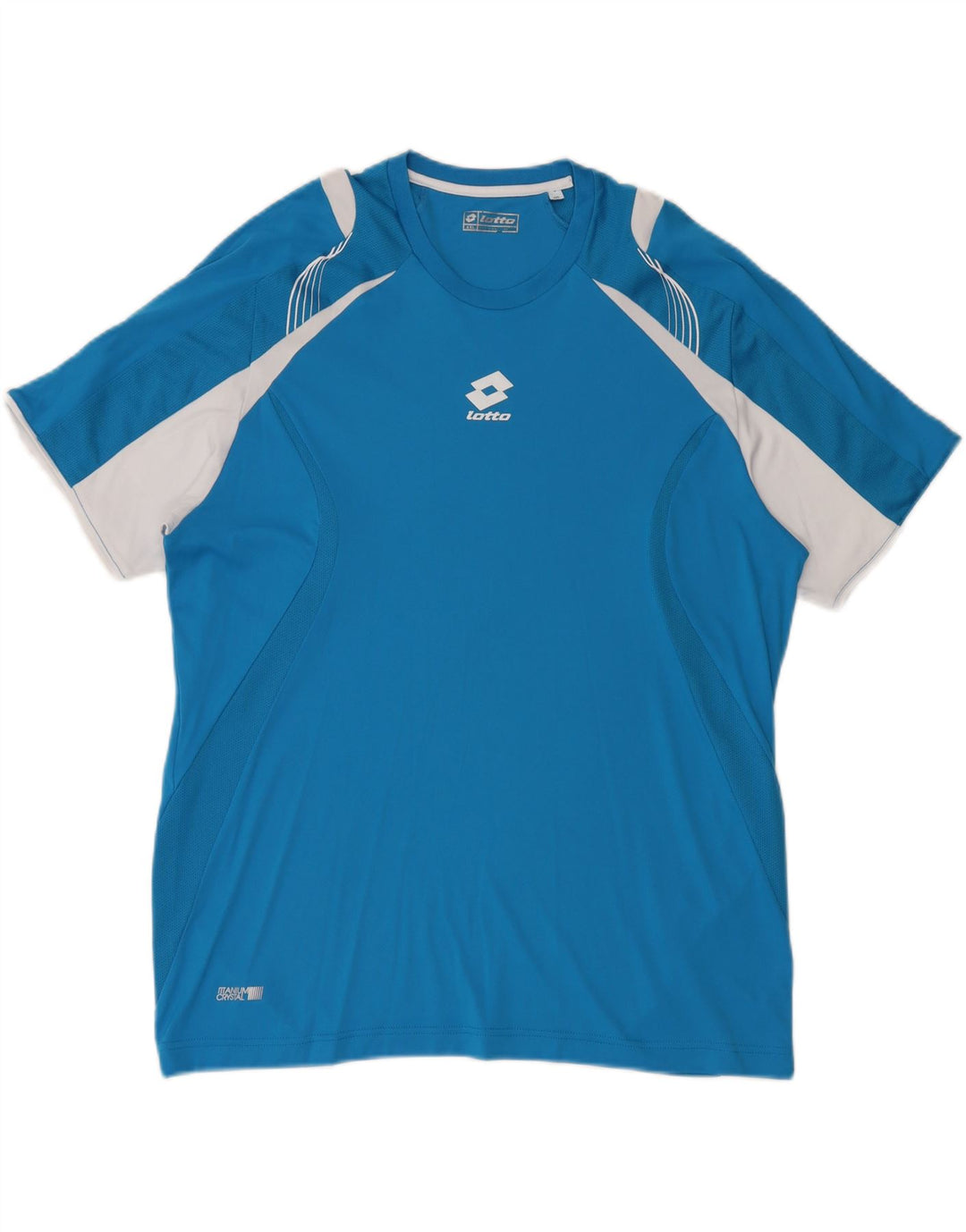 T-shirt męski Lotto Top 2XL Niebieski poliester z blokami kolorów