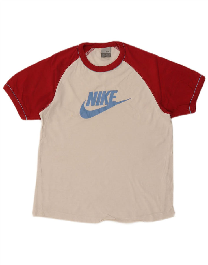 Męski T-shirt z grafiką NIKE Top UK 36/38 Mały biały blok kolorów