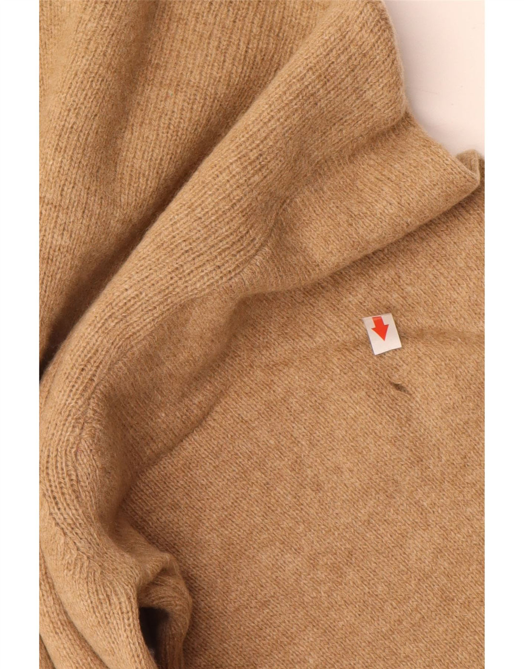 Męski sweter w stylu vintage z dekoltem w szpic IT 48 Średni beżowy wełniany