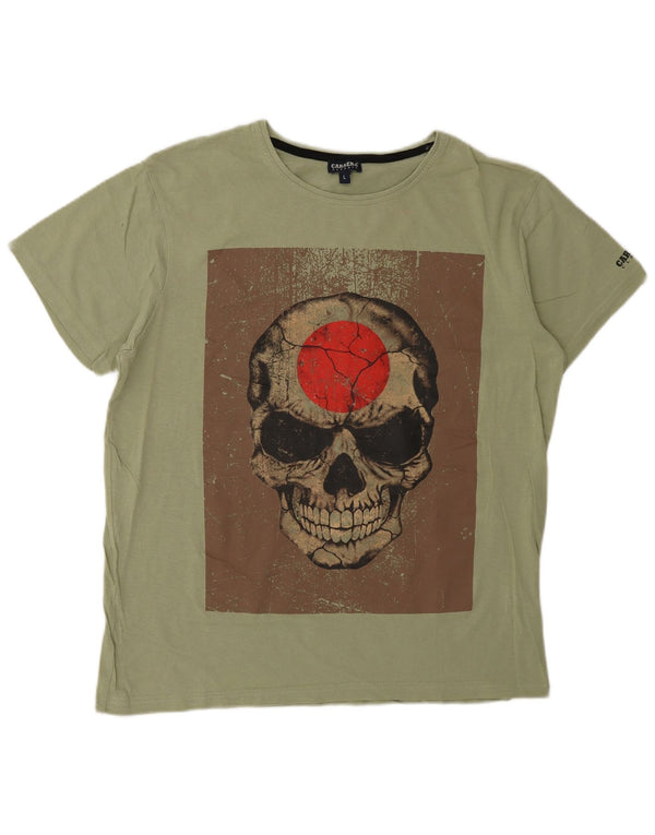Męski T-shirt z grafiką Carrera, duży, zielony, bawełniany