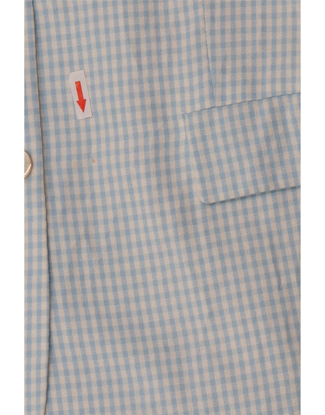 Vintage damski zestaw z 3 guzikami i 2 częściami IT 46, duża niebieska wiskoza w kratkę